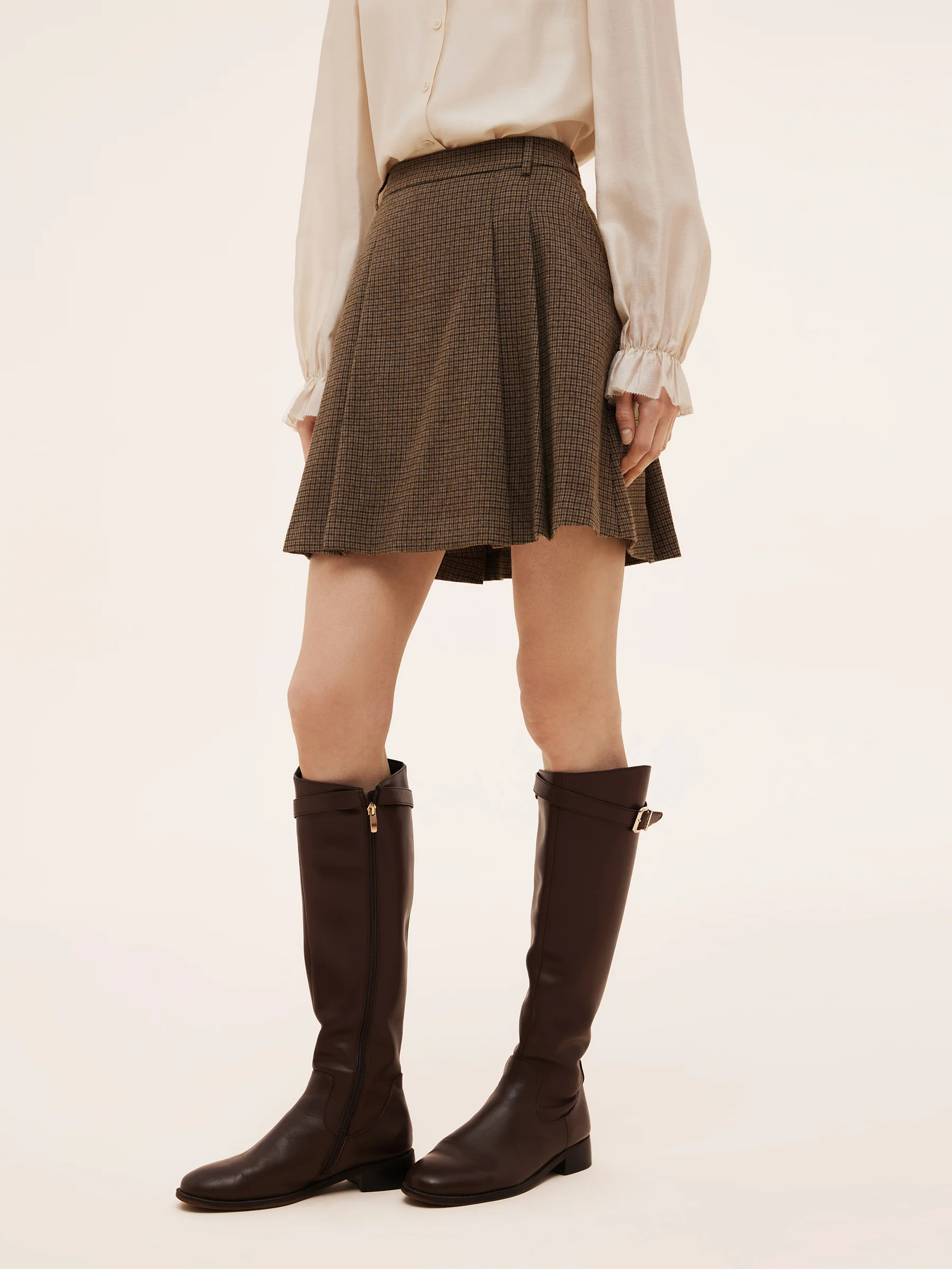 Plaid A-Line Pleated Women Skirt - Image 5