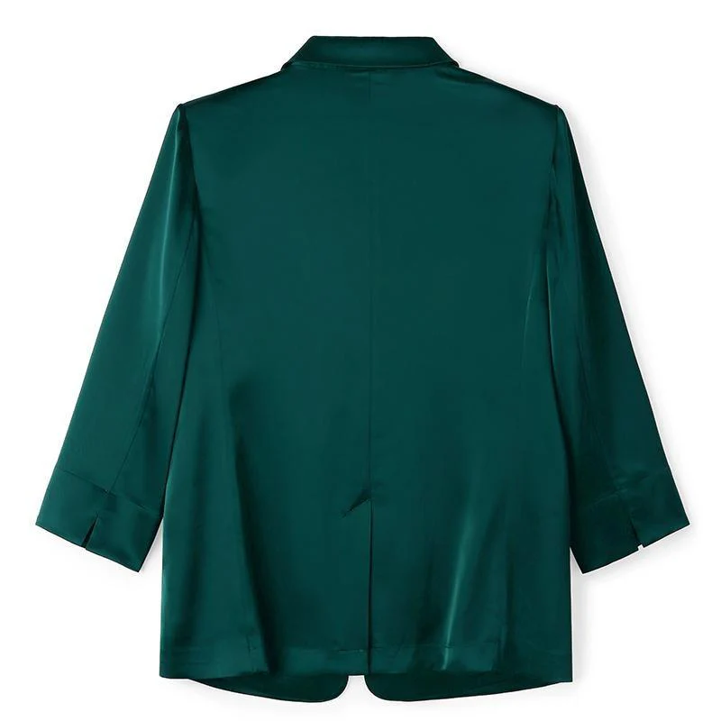 One Button Triacetate Women Blazer - Image 10