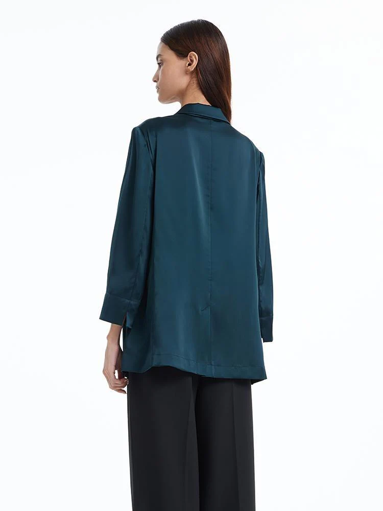 One Button Triacetate Women Blazer - Image 7