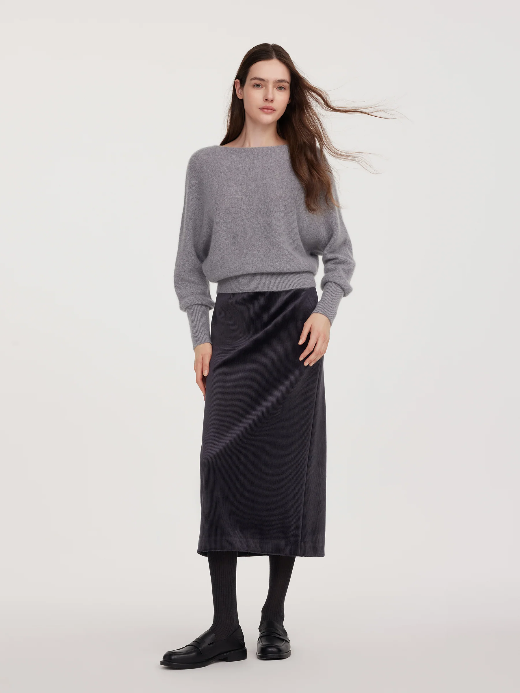 100% Cashmere Boat Neck Women Sweater - Image 2
