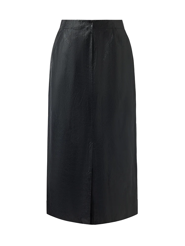 PU Leather Slit Women Column Skirt - Image 6