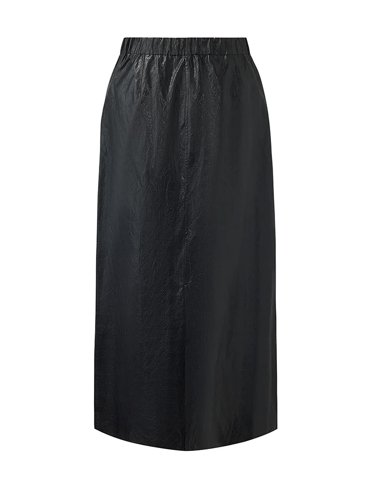 PU Leather Slit Women Column Skirt - Image 7