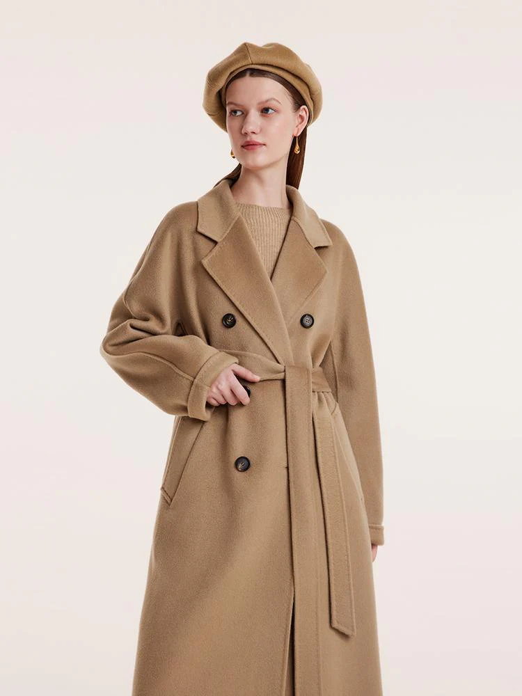 Pure Cashmere Double-Breasted Coat With Beret - Image 5