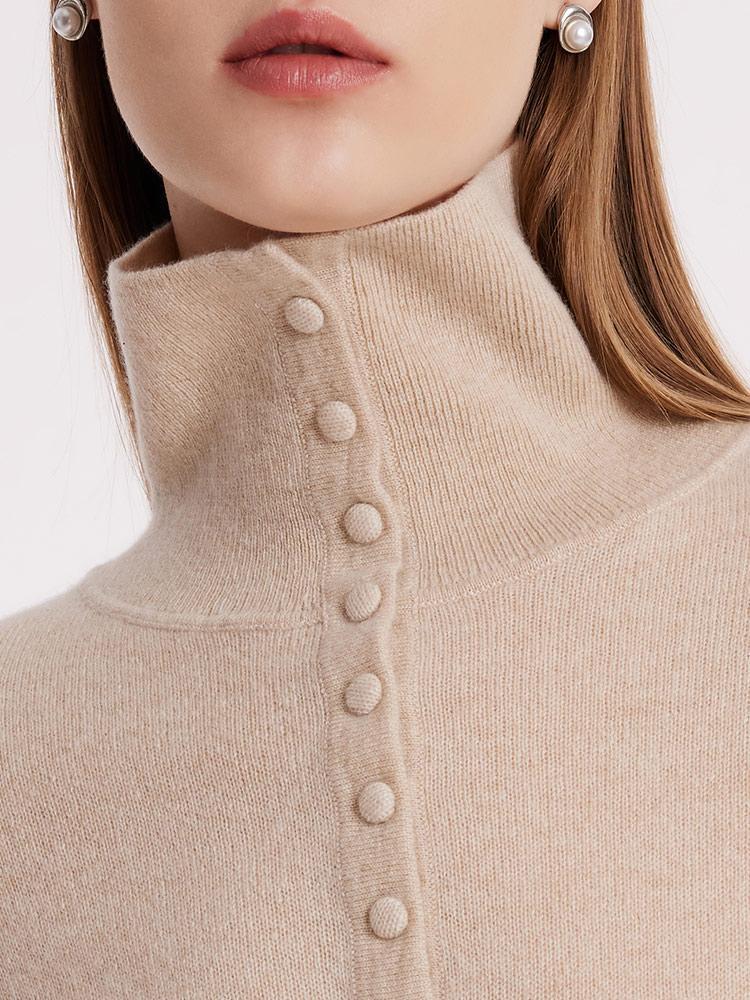 Pure Cashmere Polo Neck Women Sweater - Image 8