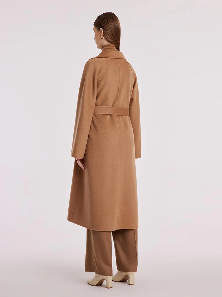 Pure Cashmere Tie-up Women Coat - Image 13