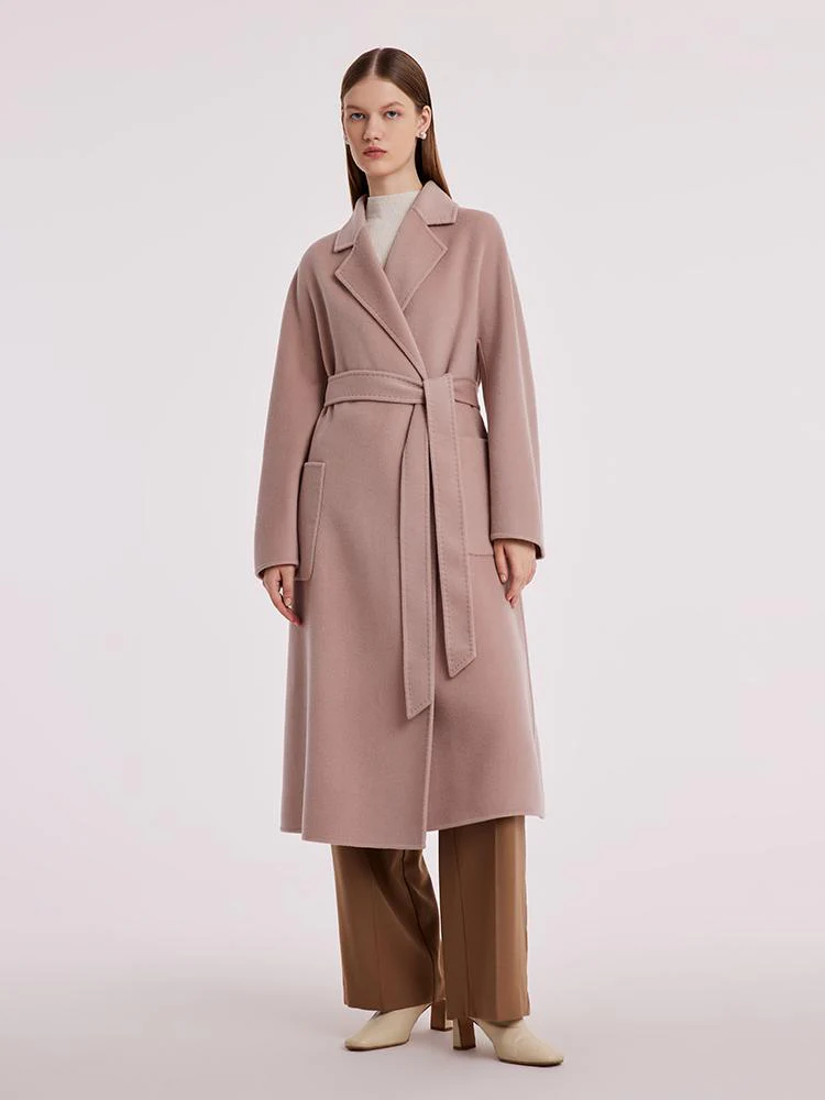 Pure Cashmere Tie-up Women Coat - Image 36