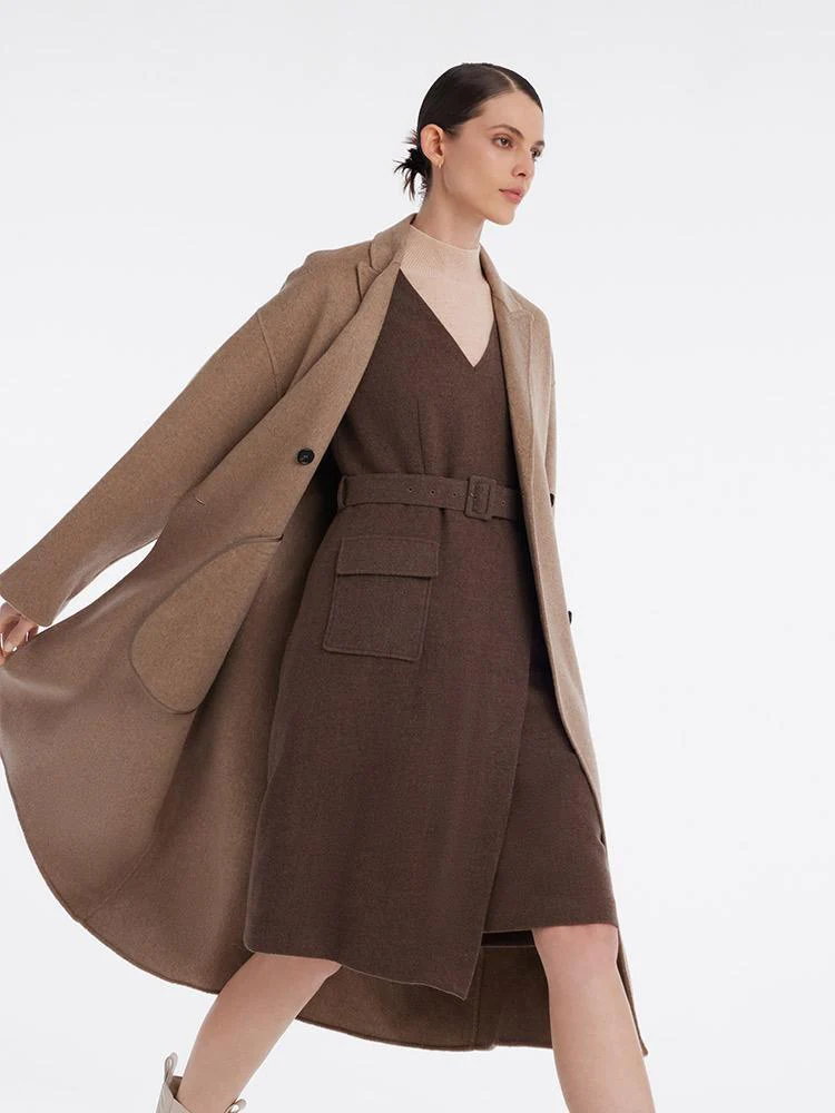 Pure Cashmere Double-Breasted Lapel Coat - Image 5