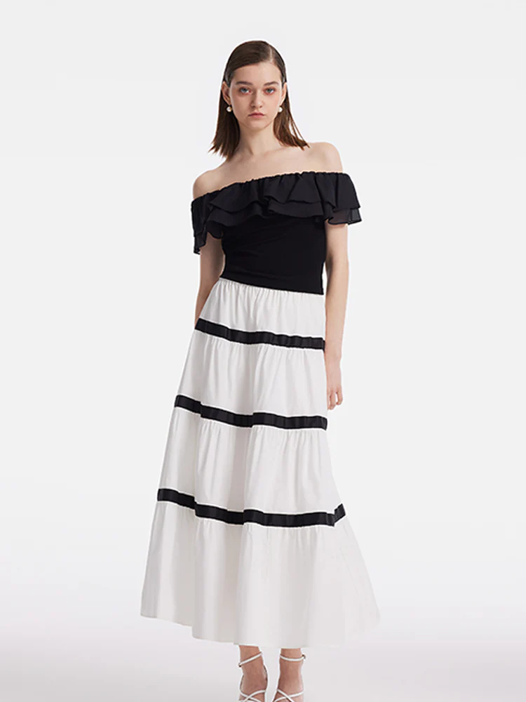 Ruffle Top And Tiered Maxi Skirt Two-Piece Set - Image 4