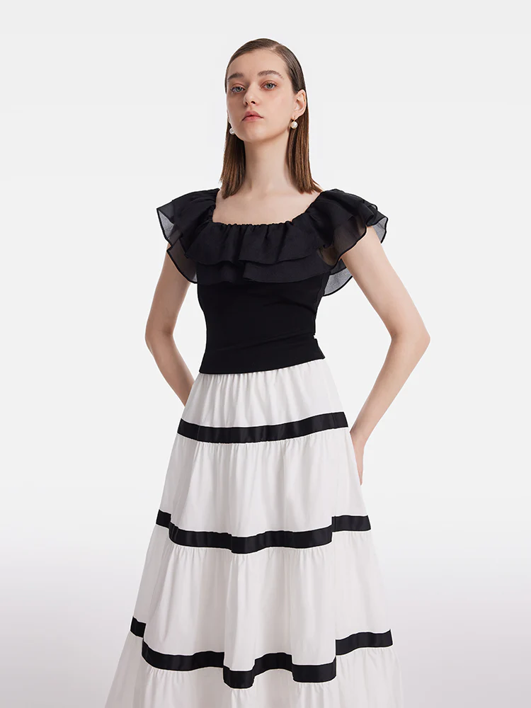 Ruffle Top And Tiered Maxi Skirt Two-Piece Set - Image 7