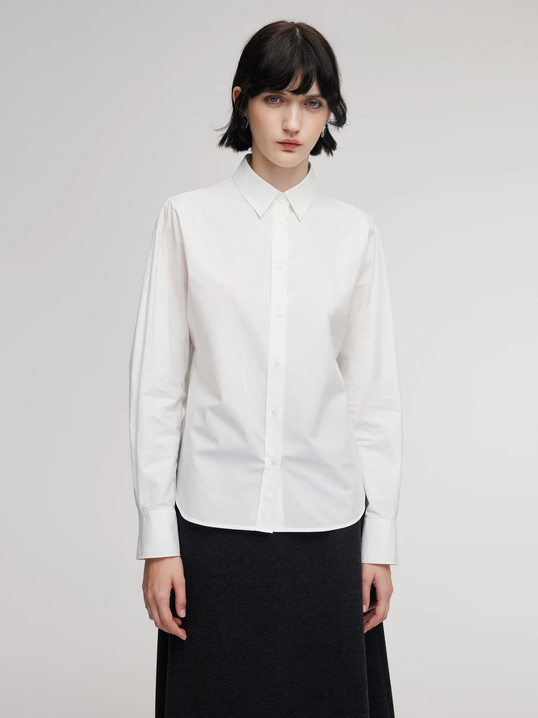 Shirt And Knit Sweater Vest And Skirt Three-Piece Set - Image 5
