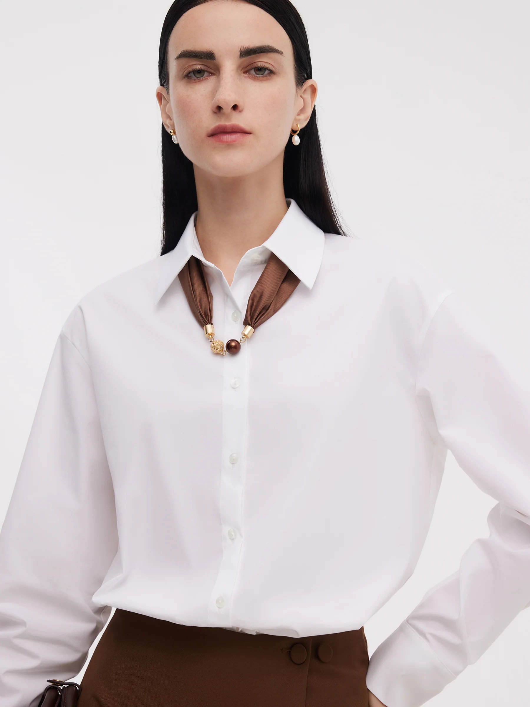 Shirt Dress And Adjustable Waist Skirt Two-Piece Set - Image 7
