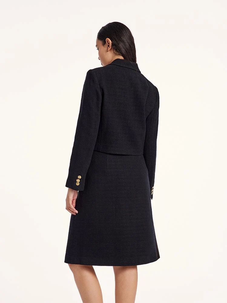 Short Blazer And A-line Women Skirt Two-Piece Suit - Image 11