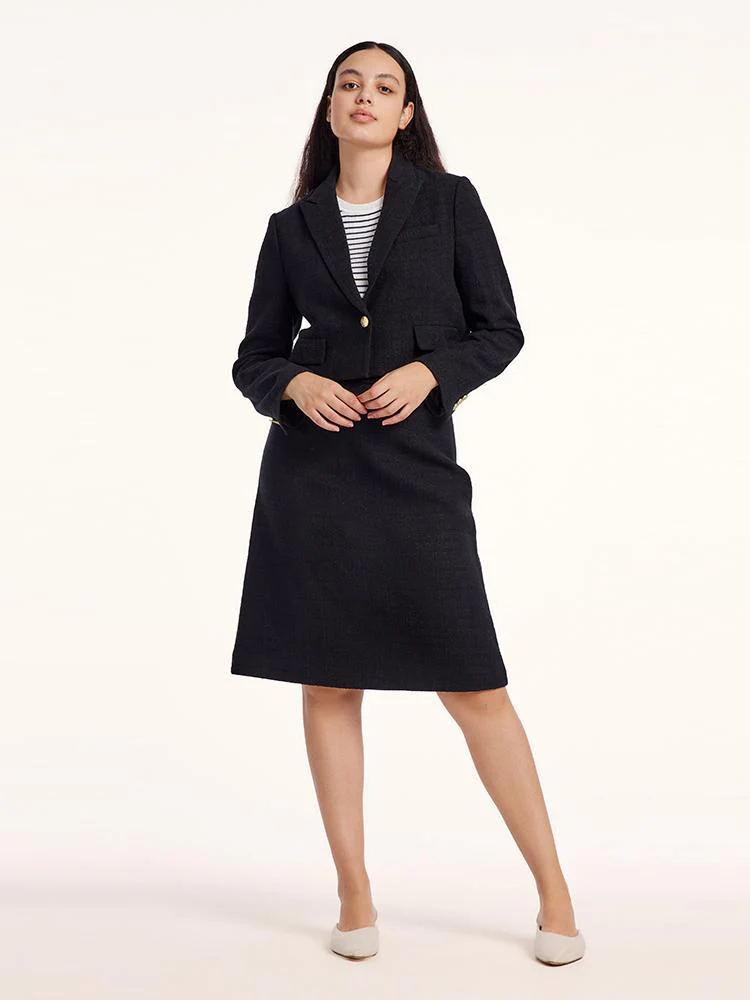 Short Blazer And A-line Women Skirt Two-Piece Suit - Image 12