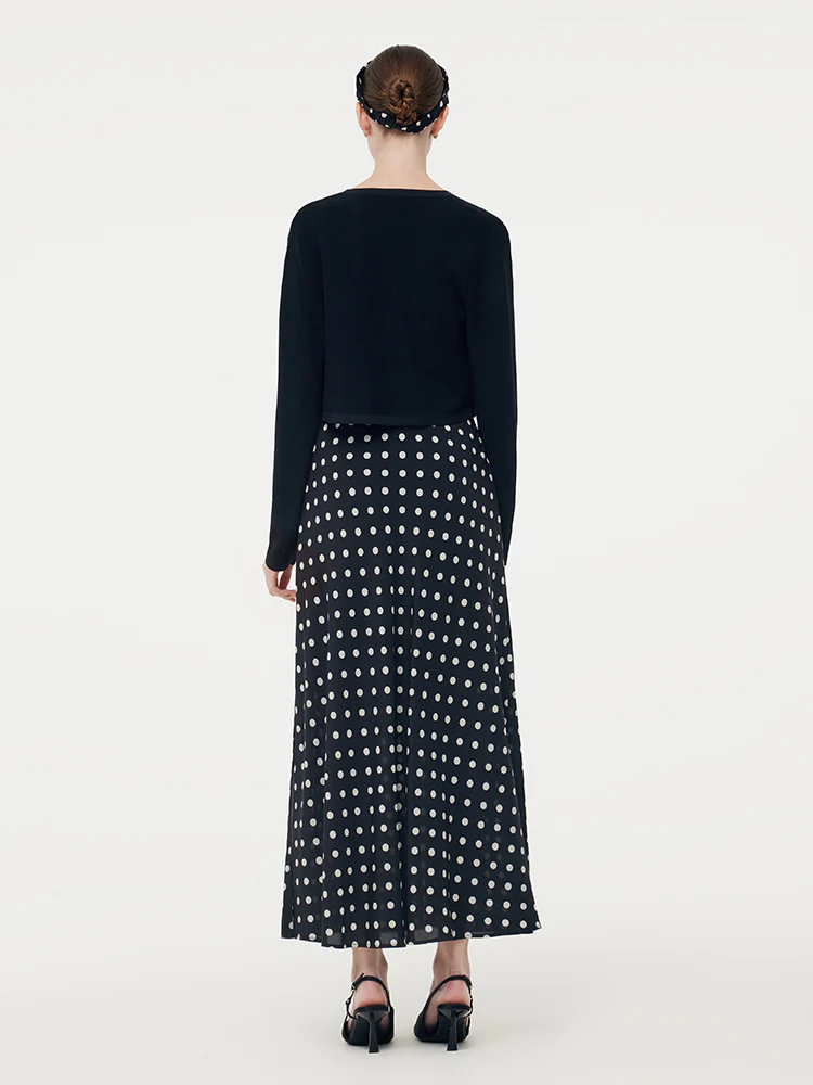 Silk Slip Maxi Dress With Detachable Chest Pads And Tencel Cardigan Two-Piece Set - Image 3