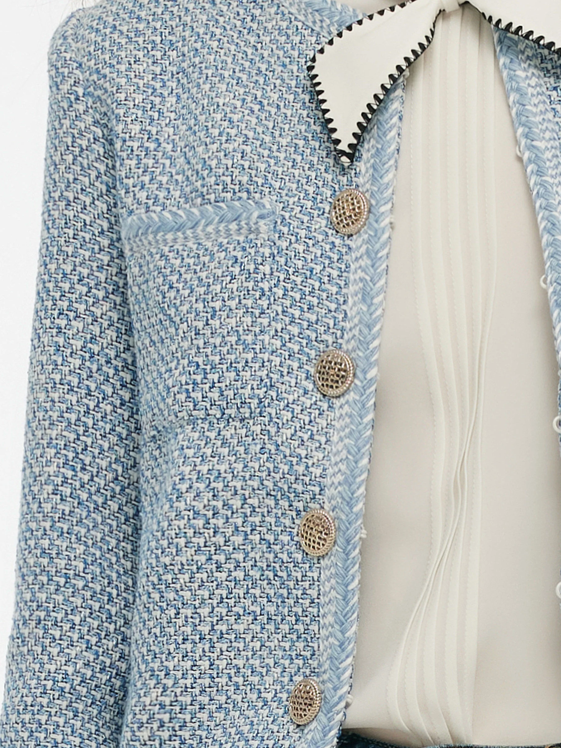 Single-Breasted Round Neck Women Jacket - Image 8
