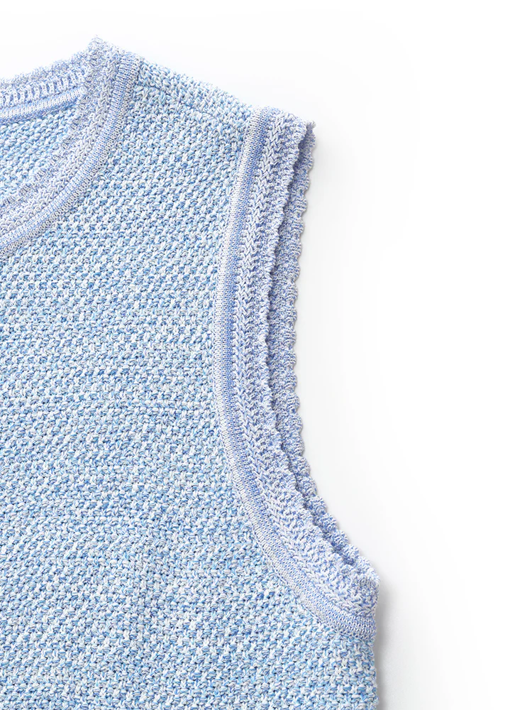 Single-Breasted Round Neck Women Knit Vest - Image 9