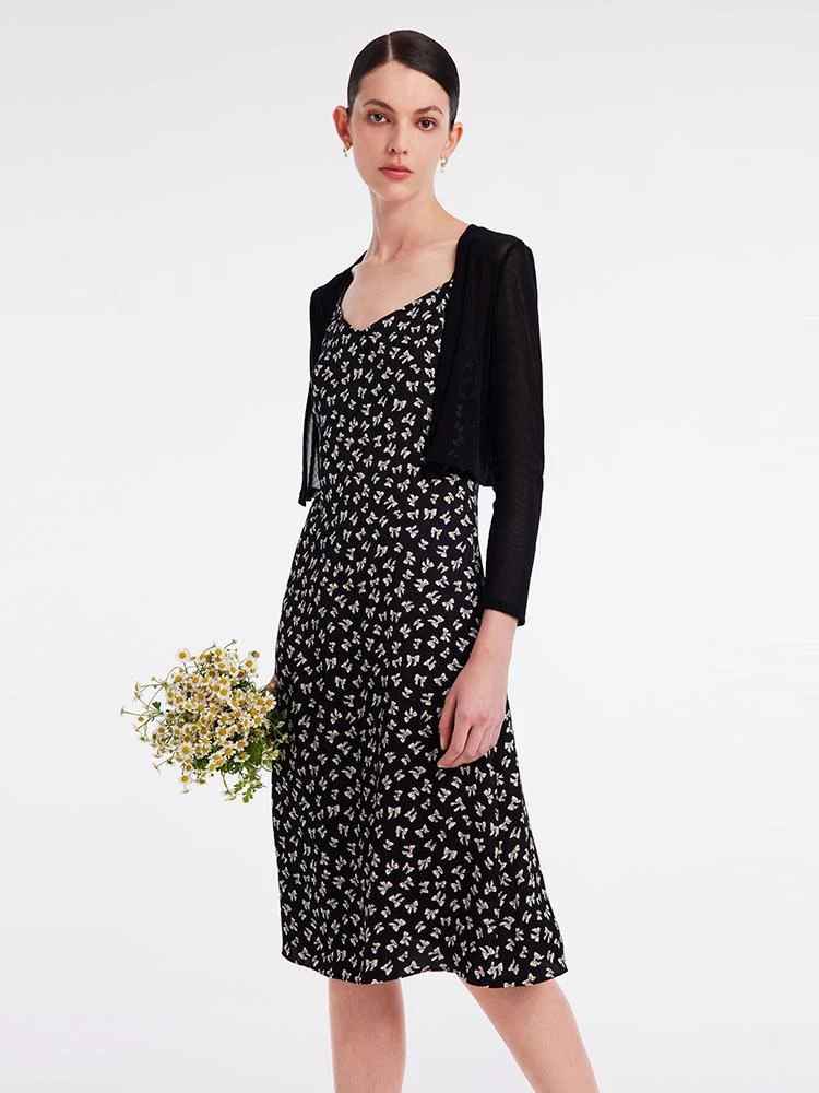 Spaghetti Strap Dress With Knitted Cardigan Two-Piece Set - Image 14
