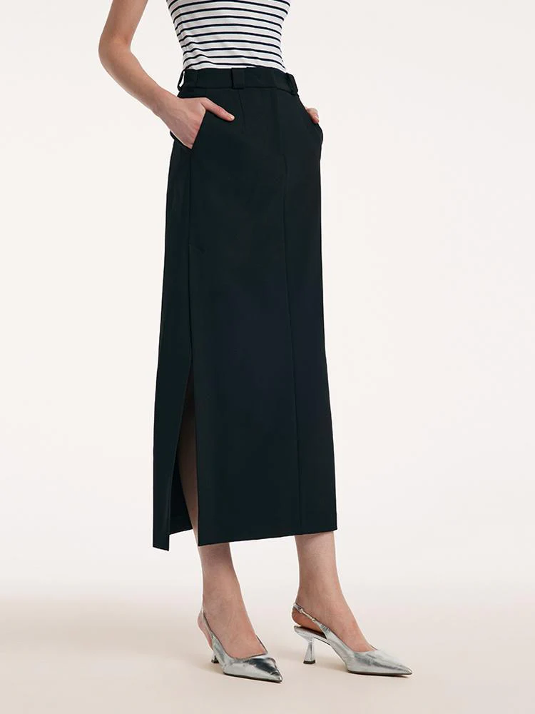 Straight Fitting Slit Half Skirt - Image 3
