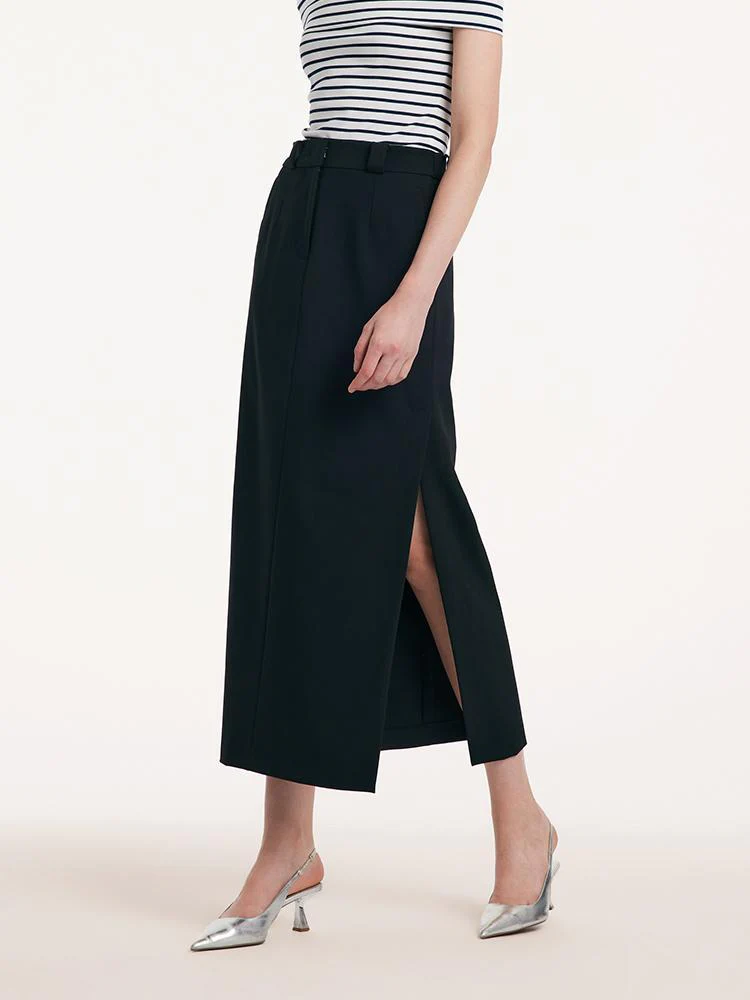 Straight Fitting Slit Half Skirt - Image 4