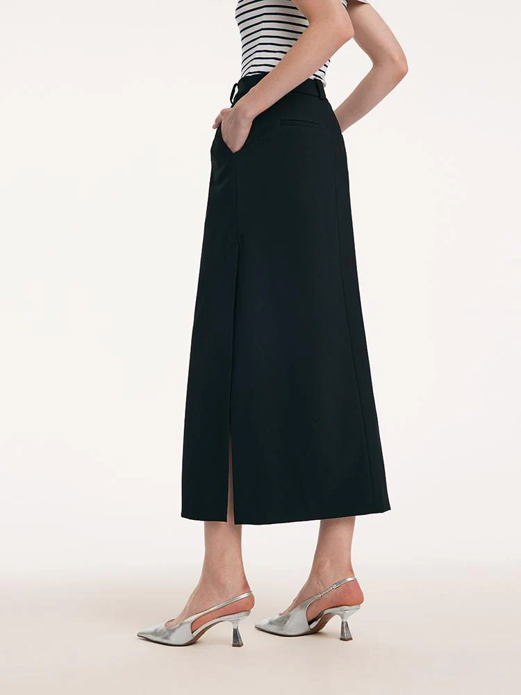 Straight Fitting Slit Half Skirt - Image 5
