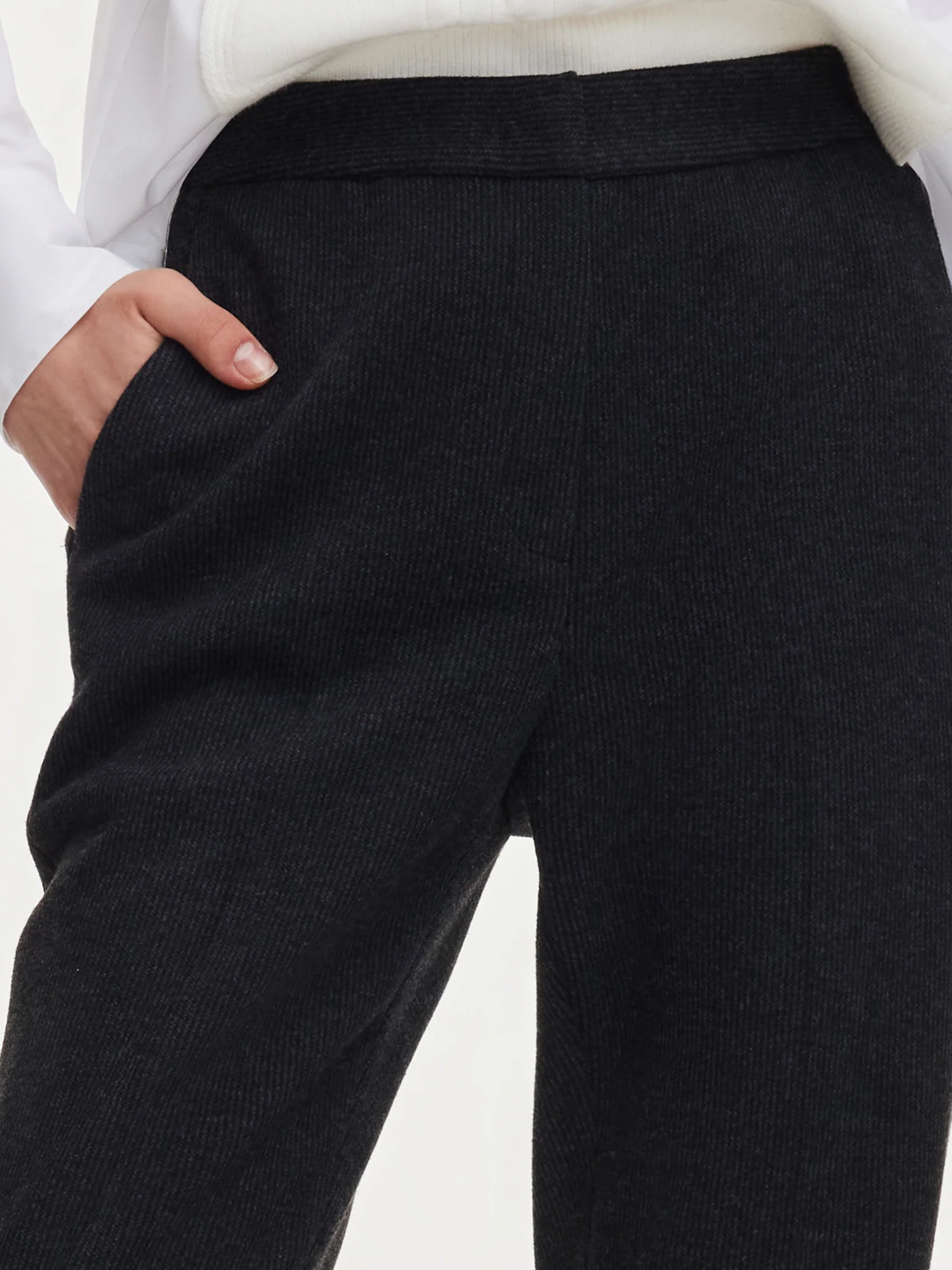 Stretch Ribbed Women Tapered Pants - Image 5