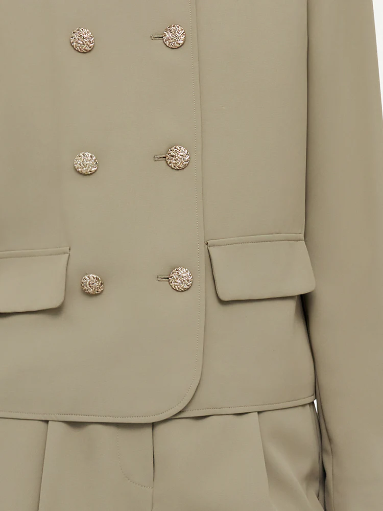 Stretch Double-Breasted Women Jacket - Image 6