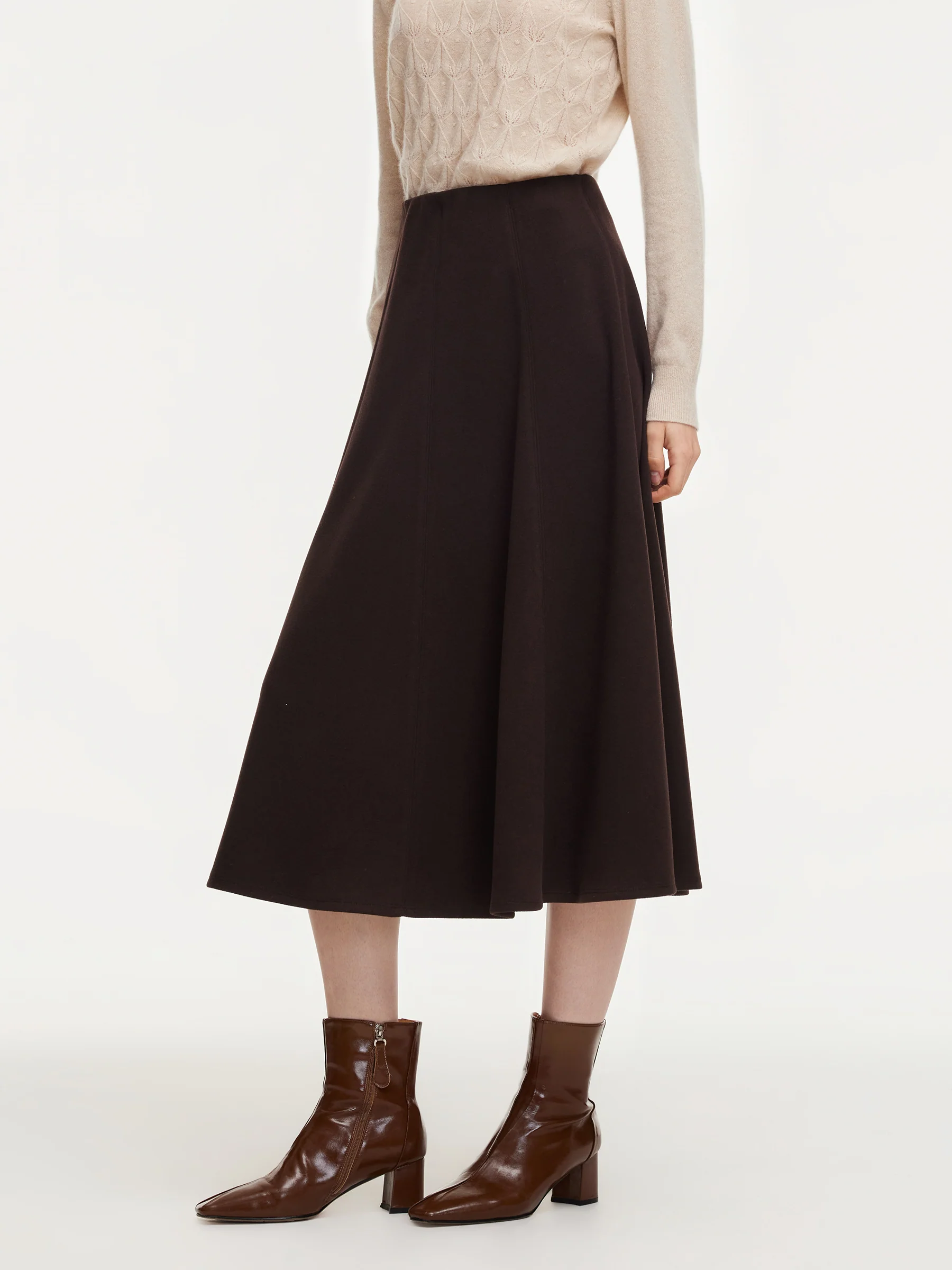 Stretch Flared Women Knit Skirt - Image 5