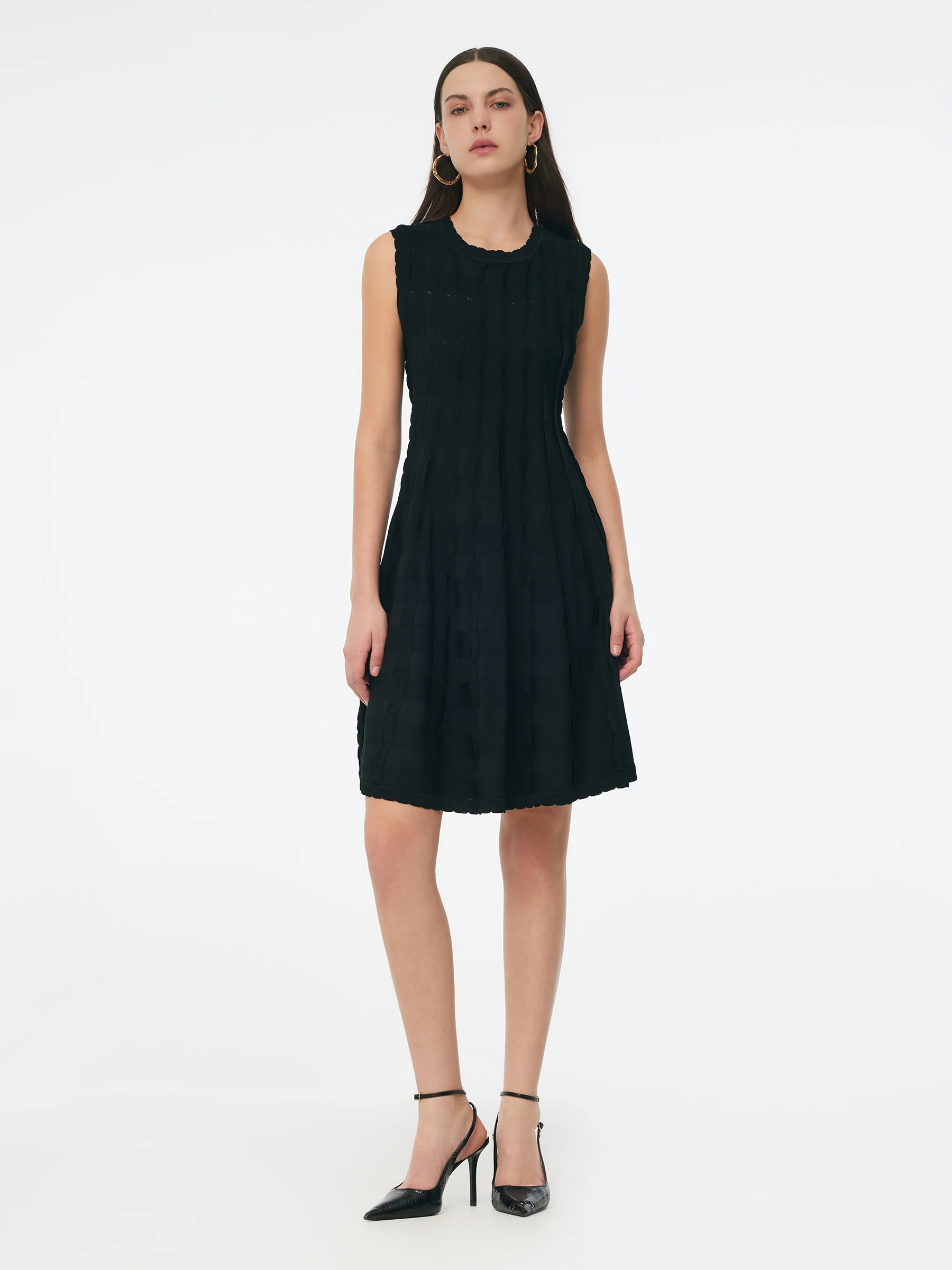 Stretch Jacquard Women Knit Mini Dress