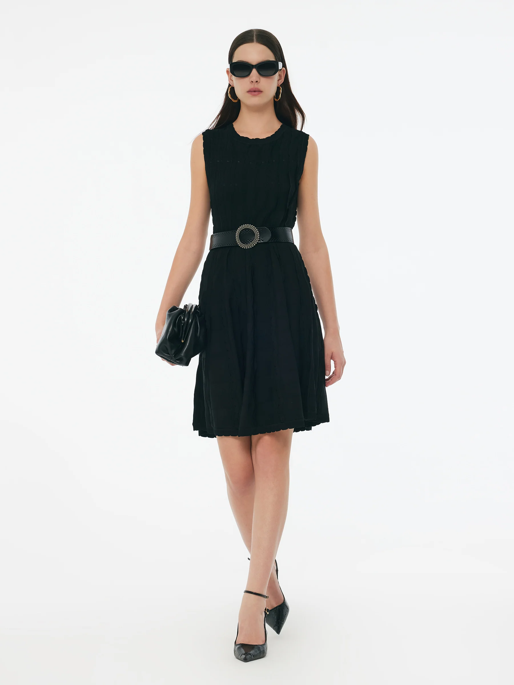 Stretch Jacquard Women Knit Mini Dress - Image 2