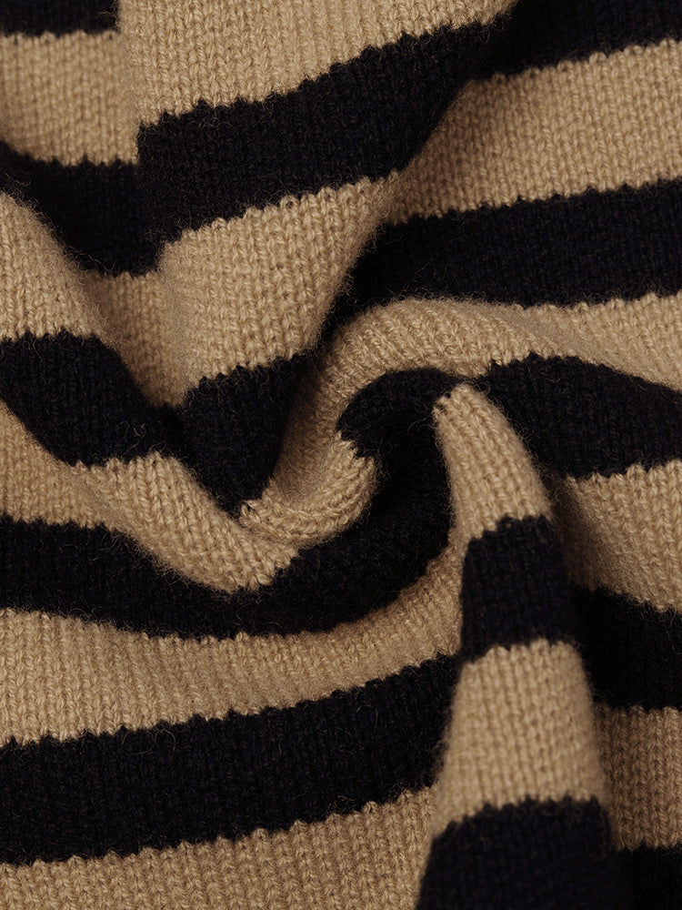 Button Up Woolen Striped Lady Cardigan - Image 13