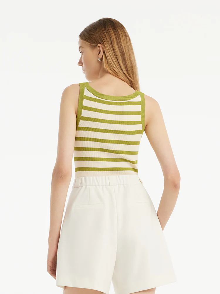 Striped Knitted Women Tank Top - Image 5