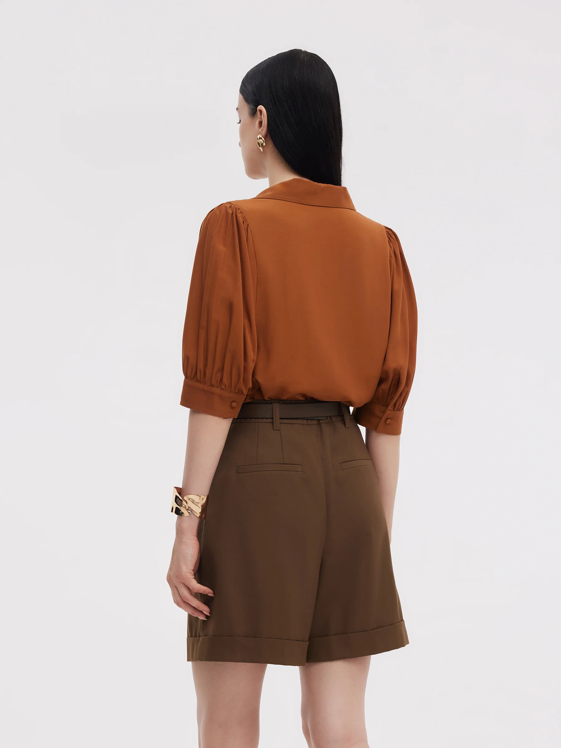 Tencel Acetate Blend Women Loose Shirt - Image 3
