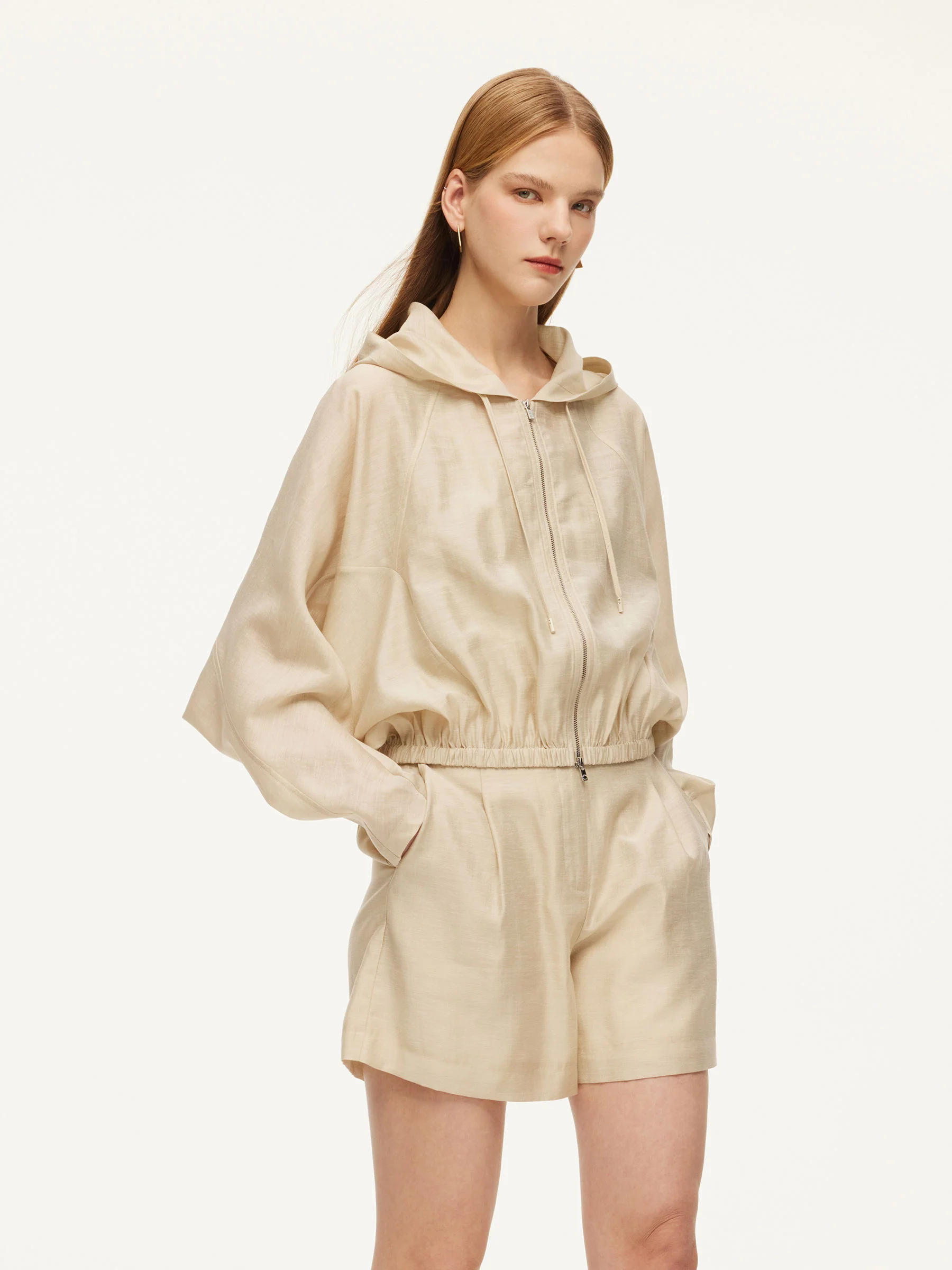 [Preview] Tencel Acetate Linen Blend Women Cropped Jacket - Image 8