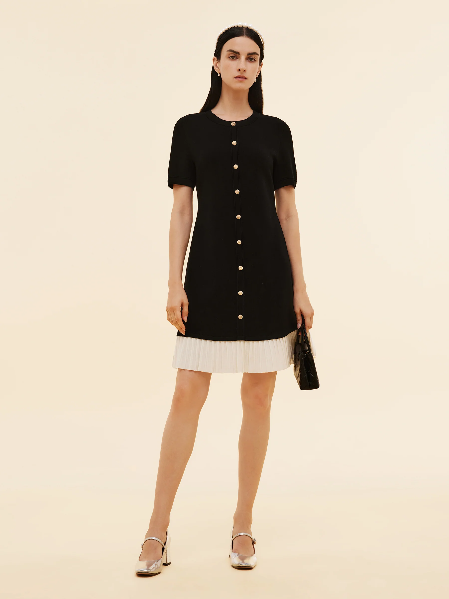 Tencel Blend Color Block Women Knit Mini Dress - Image 2