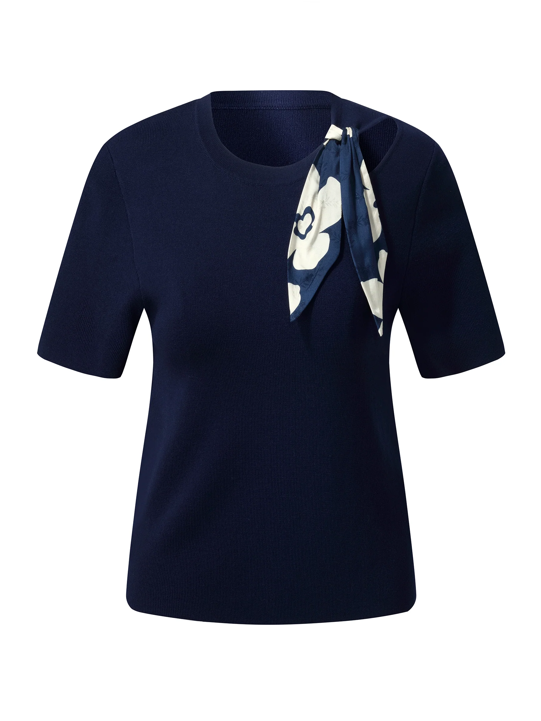 Tencel Blend Cut Out Women Knit Top - Image 14