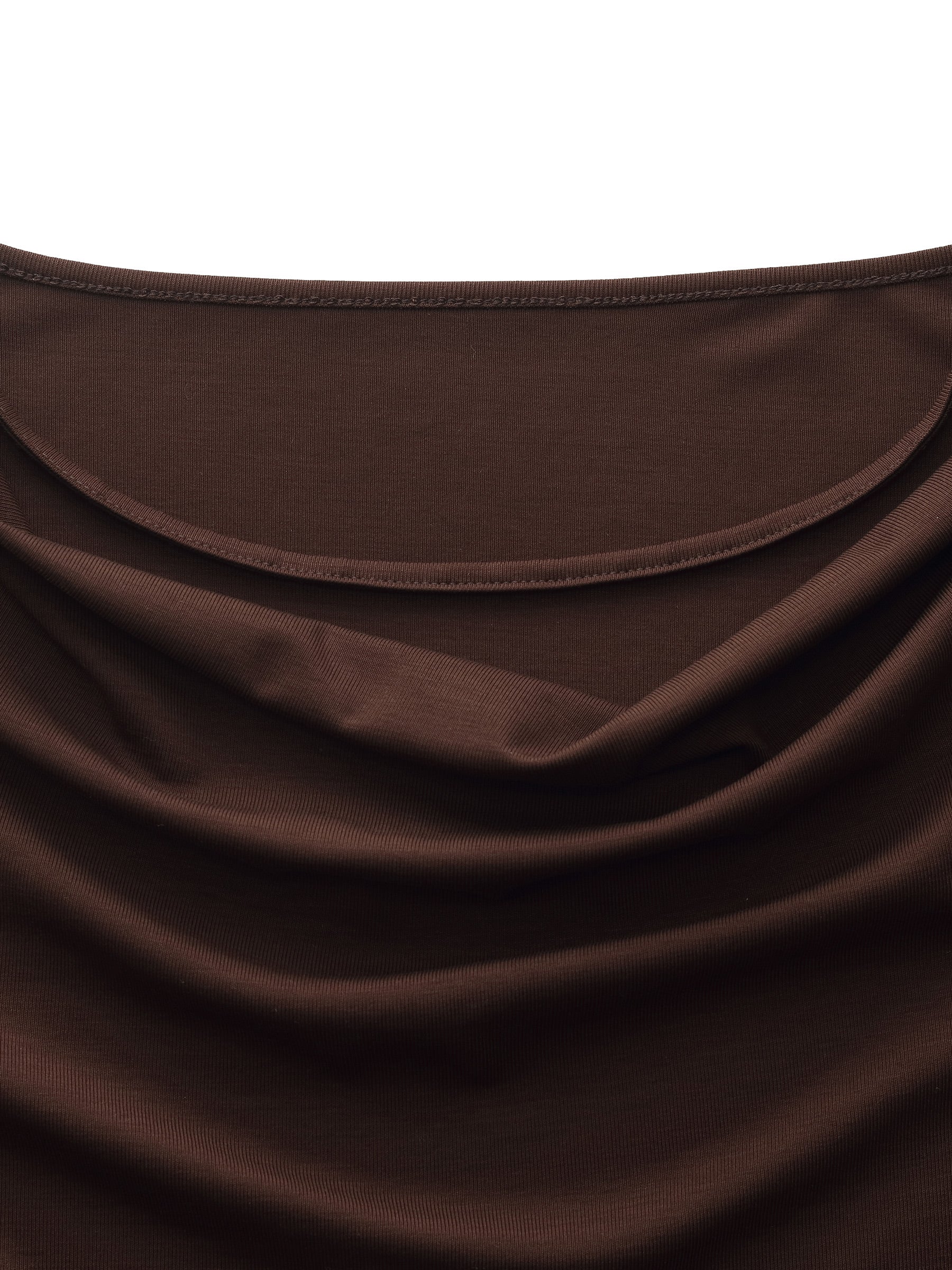 Tencel Blend Stretchy Knit Top And A-Line Skirt Two-Piece Set - Image 9