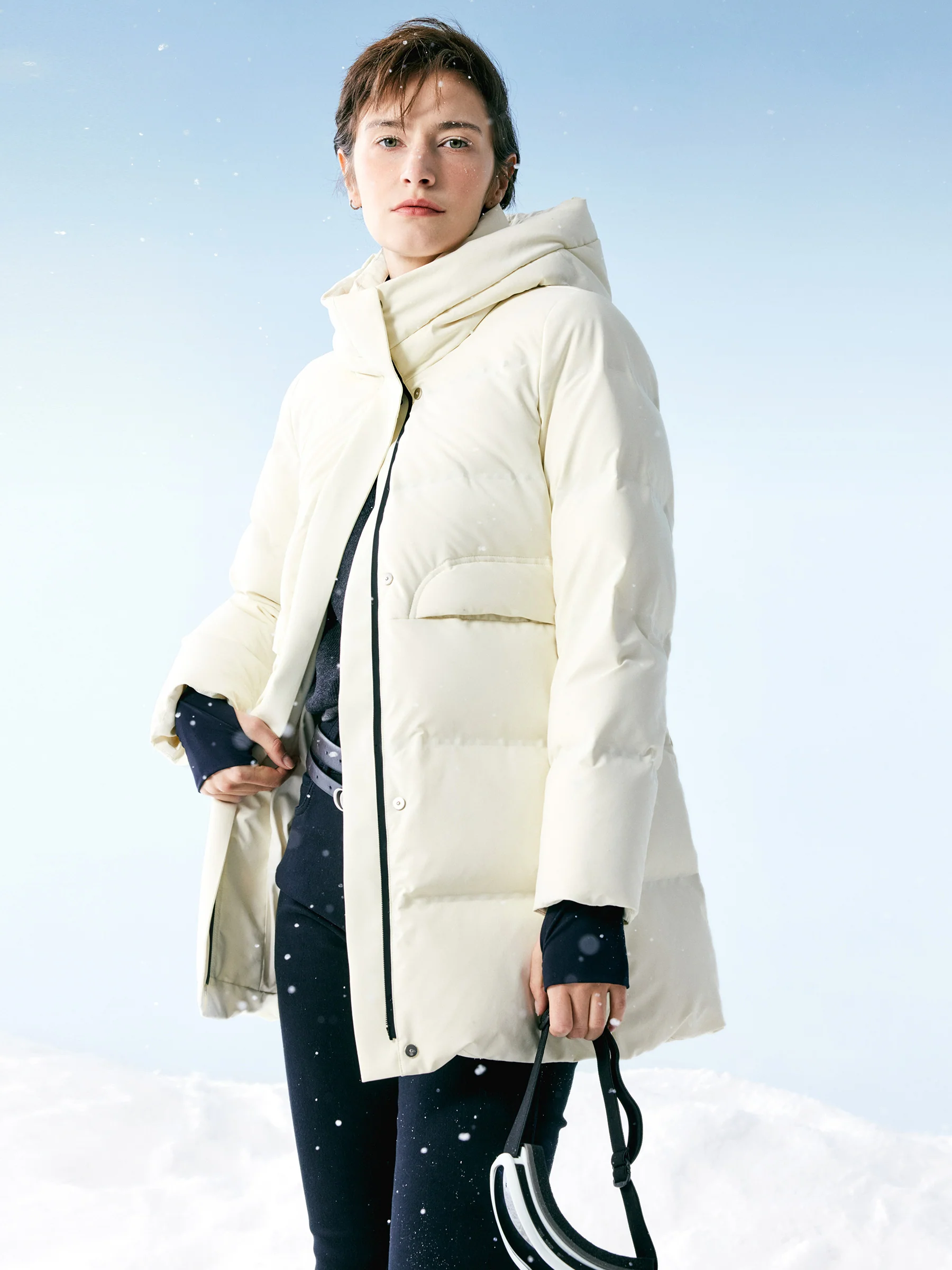Thermal Tech Back Hooded Goose Down Coat - Image 5