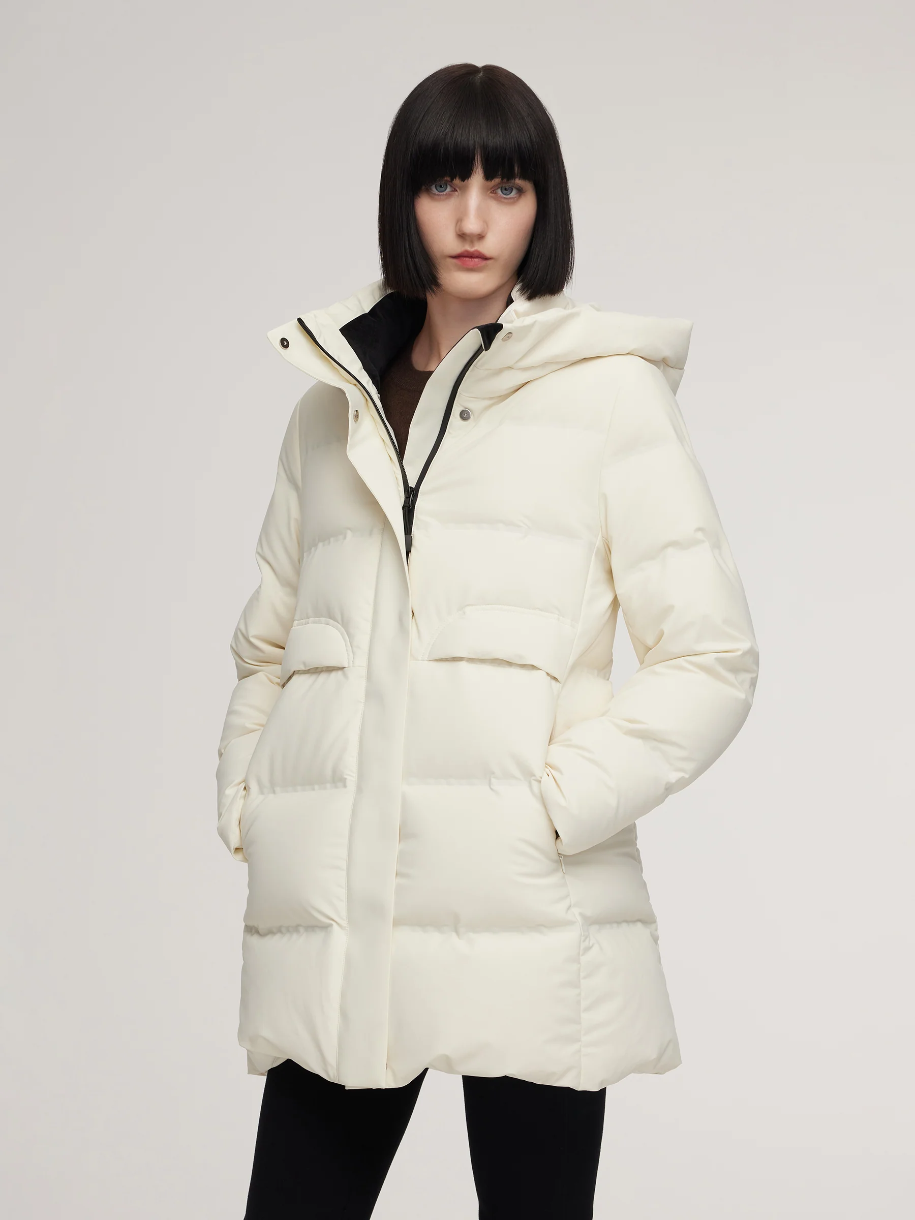 Thermal Tech Back Hooded Goose Down Coat - Image 9