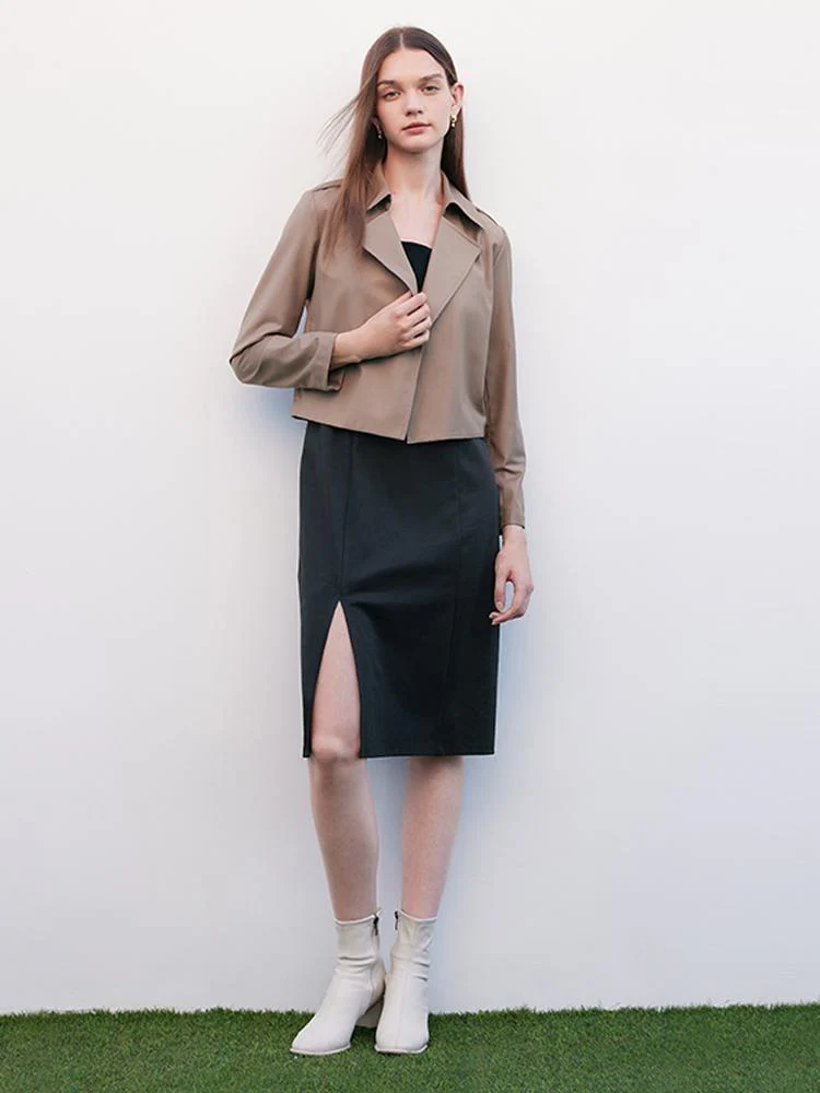 Women Trench Coat And Vest Dress Two-Piece Suit - Image 2