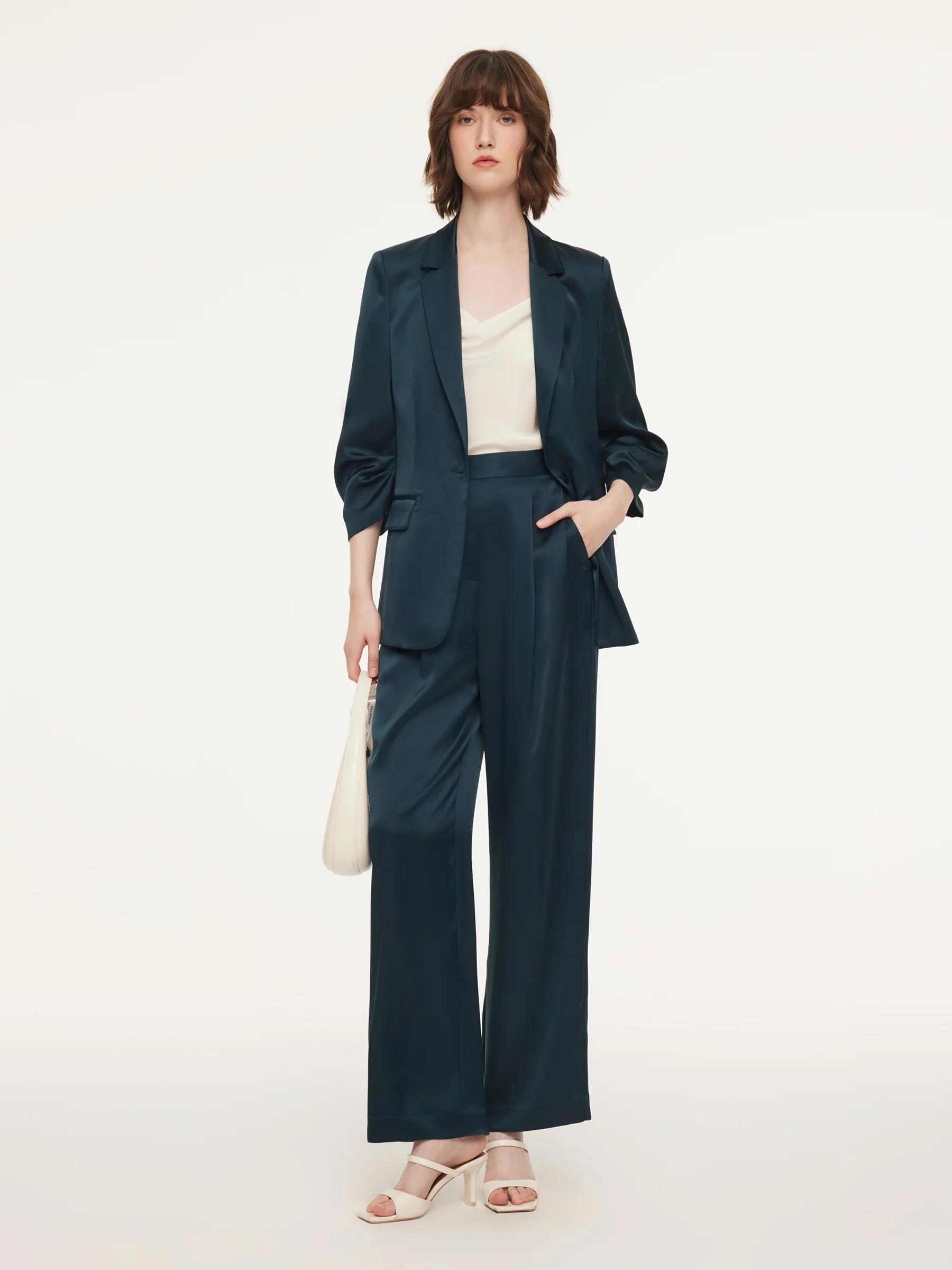 Triacetate Blend Women Straight Leg Pants - Image 2