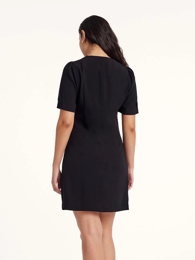 Black Triacetate Button Front Mini Dress - Image 8