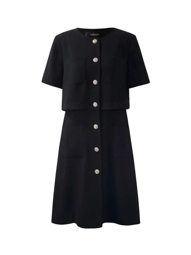 Triacetate Double-Layer Single-Breasted Women Mini Dress - Image 17