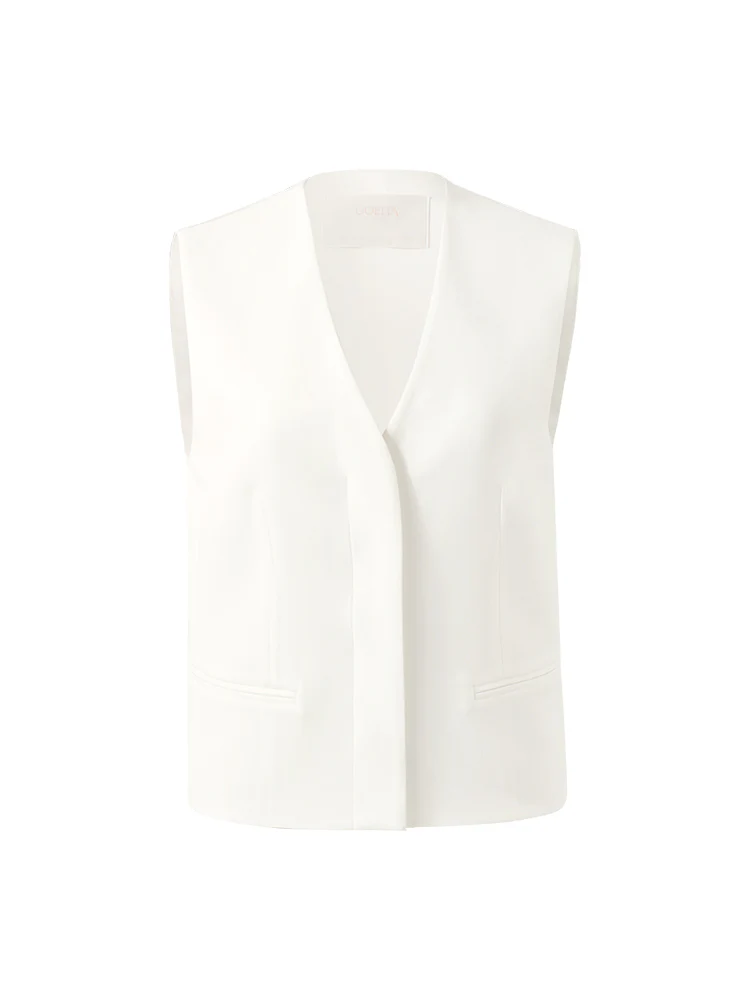 Triacetate Slim V-Neck Women Vest - Image 8