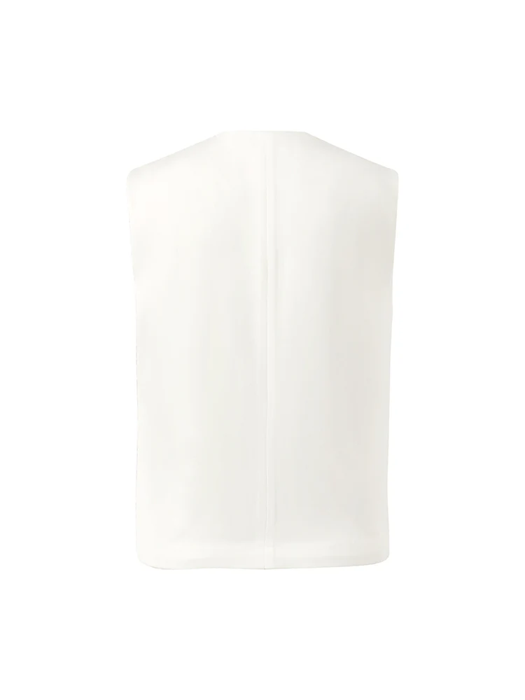 Triacetate Slim V-Neck Women Vest - Image 9
