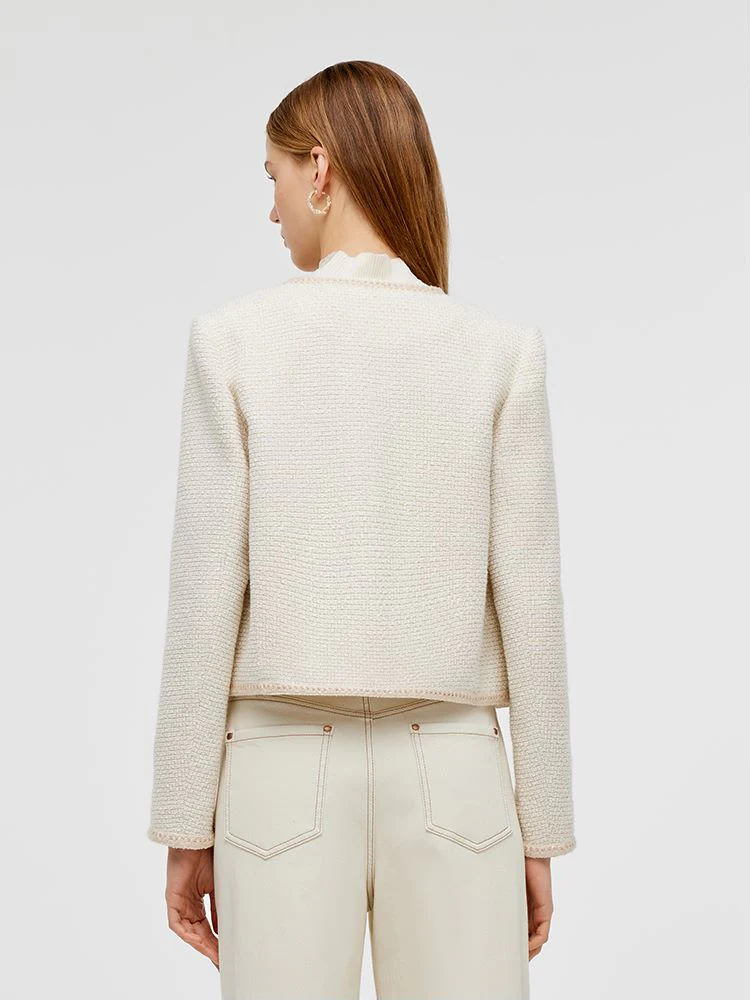 Tweed Boxy Women Crop Jacket - Image 3