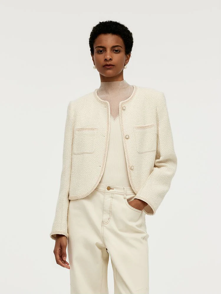 Tweed Boxy Women Crop Jacket - Image 5