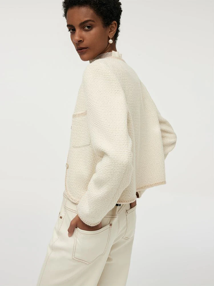 Tweed Boxy Women Crop Jacket - Image 7