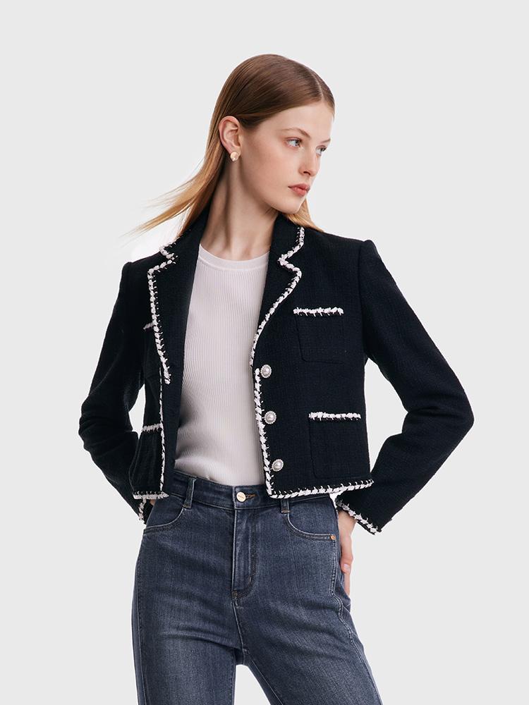 Tweed Knitted Short Jacket - Image 4