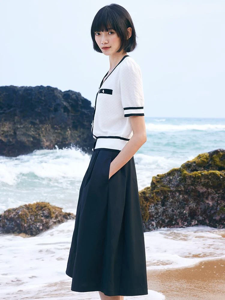 Pre-Order Classic Jacquard Knit Top And Half Women Skirt Two-Piece Set - Image 10