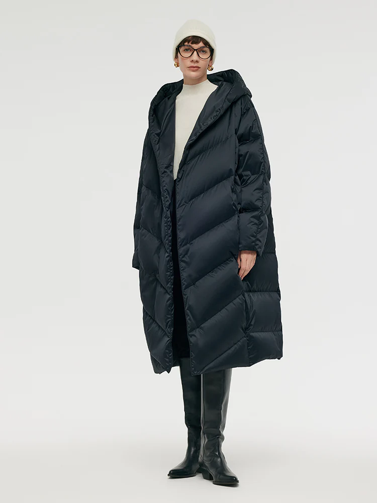 Unisex Hooded Long Goose Down Coat - Image 5